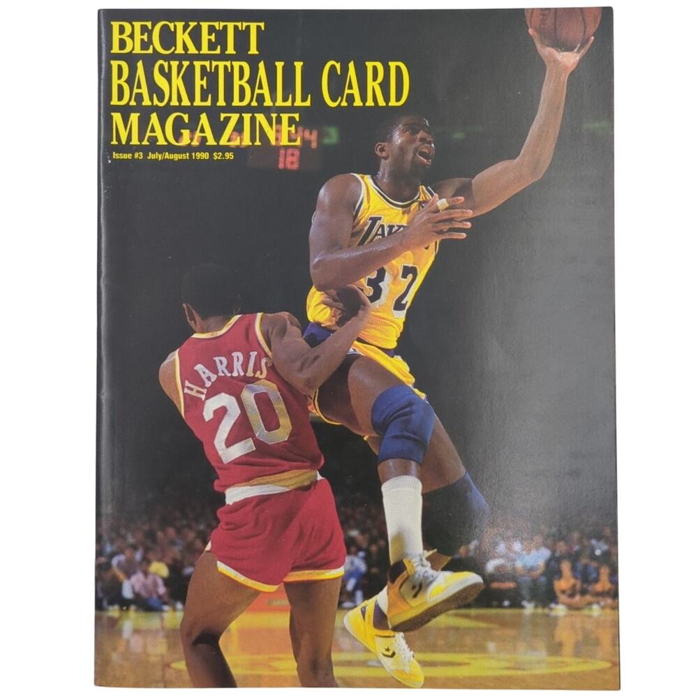 Beckett Basketball Card Magazine July August 1990 #3 Magic Johnson Cover
